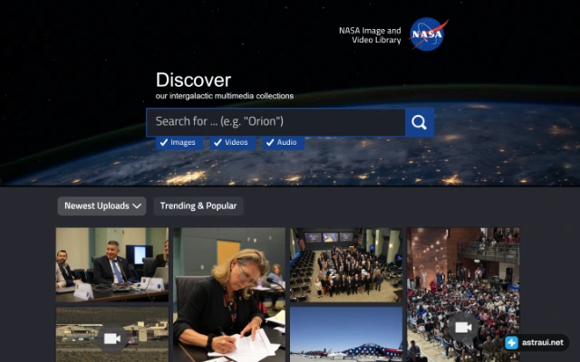 Главная страница NASA Image Library