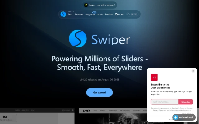 Главная страница Swiper
