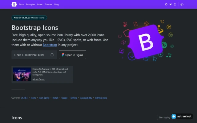 Главная страница Bootstrap Icons