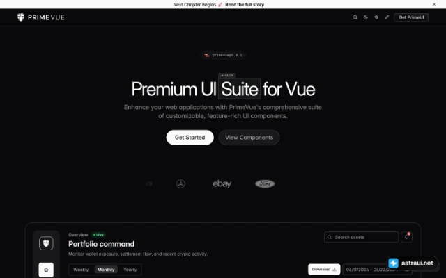 Главная страница PrimeVue