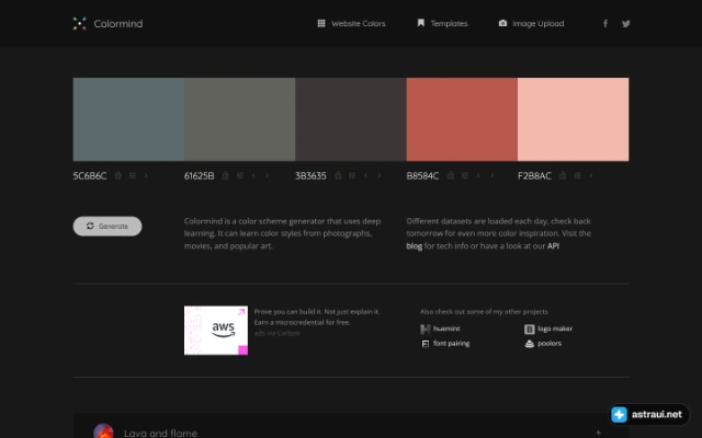 Главная страница Colormind