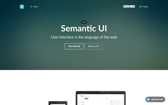 Главная страница Semantic UI