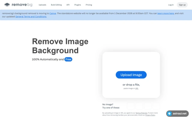 Главная страница remove.bg
