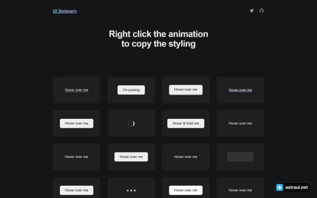 Главная страница UI Snippets