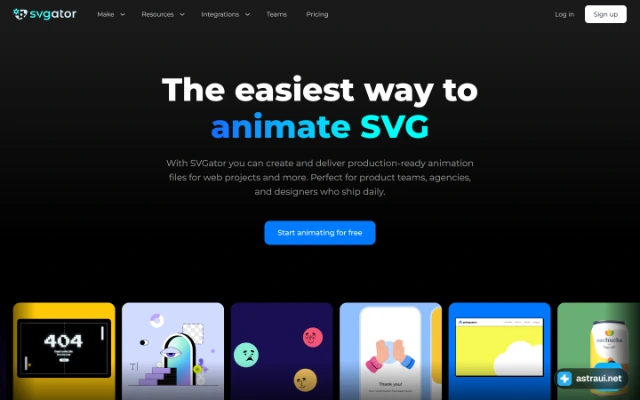 Главная страница SVGator