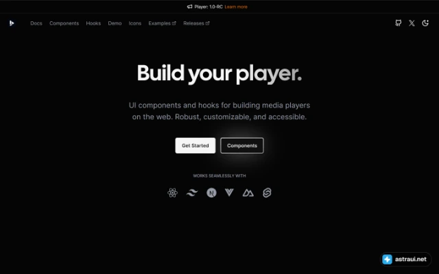 Главная страница Vidstack Player