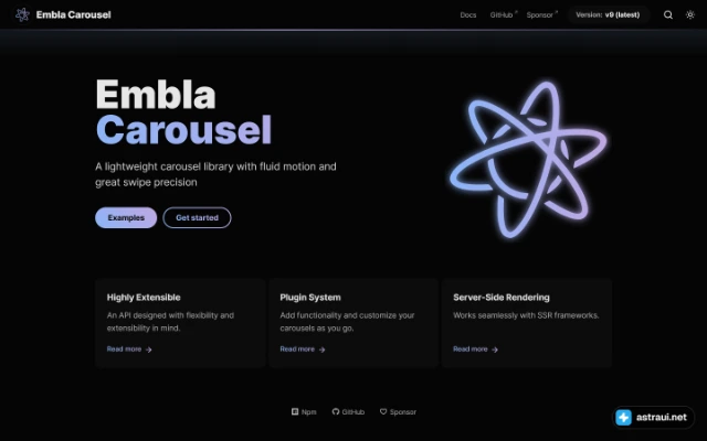 Главная страница Embla Carousel