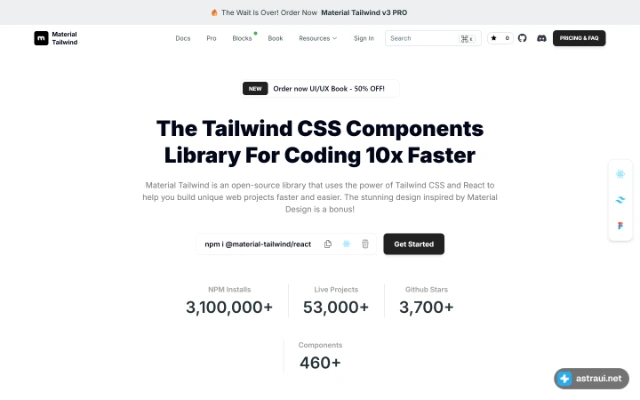 Главная страница Material Tailwind