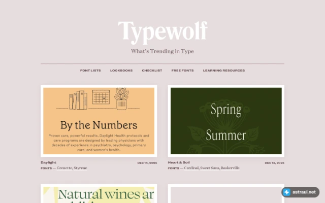 Главная страница Typewolf