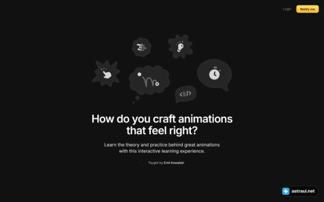 Главная страница animations.dev