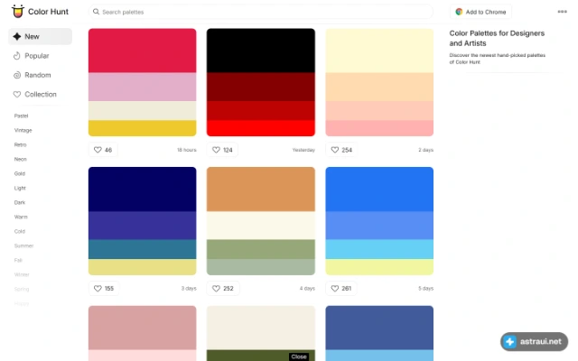 Главная страница Color Hunt