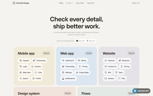 Главная страница Checklist Design