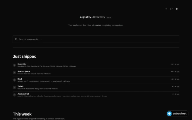 Главная страница registry.directory