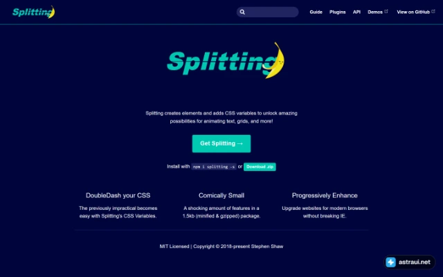 Главная страница Splitting.js