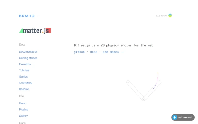 Главная страница Matter.js