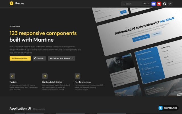 Главная страница Mantine UI