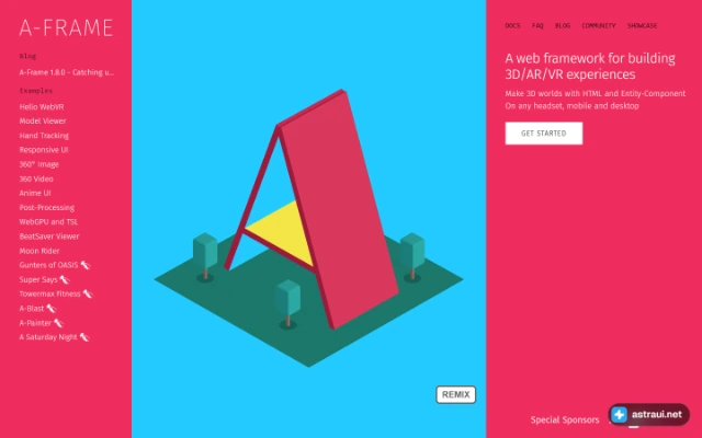 Главная страница A-Frame