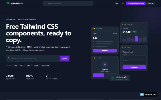 Главная страница TailwindFlex