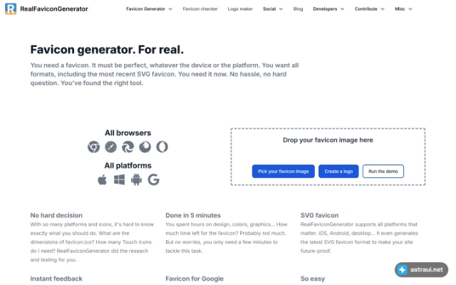 Главная страница RealFaviconGenerator