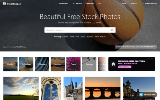 Главная страница StockSnap