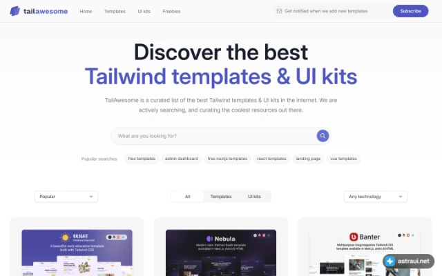 Главная страница TailAwesome