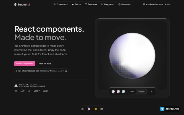 Главная страница Smooth UI