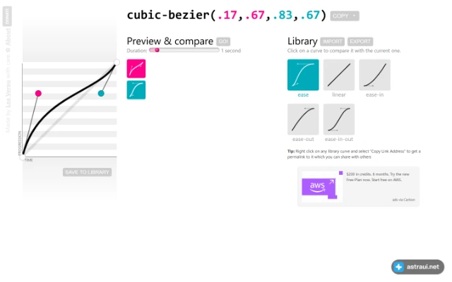 Главная страница cubic-bezier.com