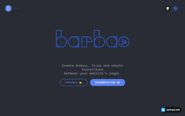 Главная страница Barba.js
