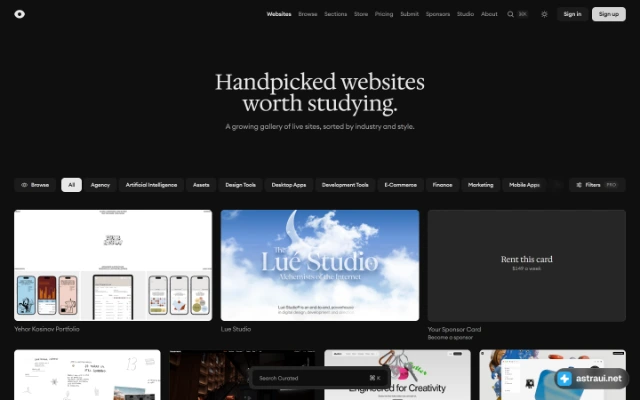 Главная страница Curated Design