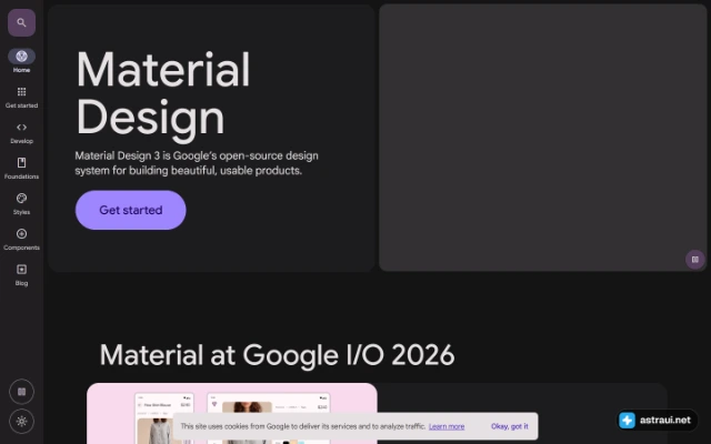 Главная страница Material Design