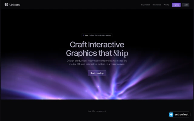 Главная страница Unicorn Studio