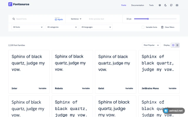 Главная страница Fontsource