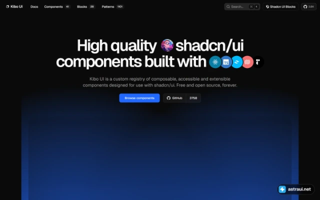 Главная страница Kibo UI
