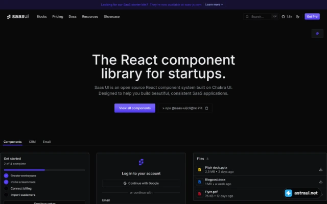Главная страница Saas UI