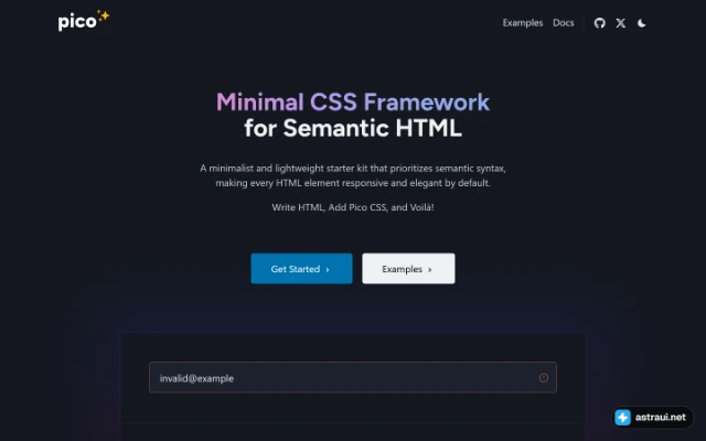Главная страница Pico CSS