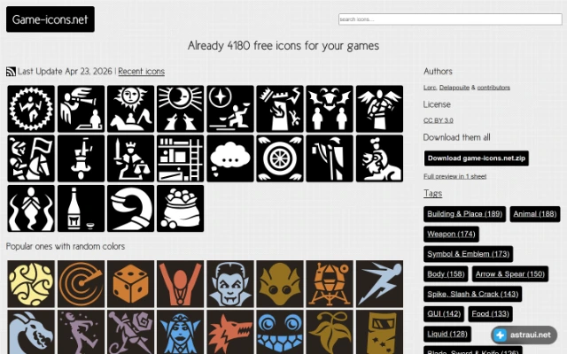 Главная страница Game-icons.net