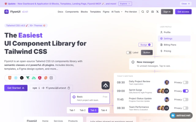 Главная страница FlyonUI