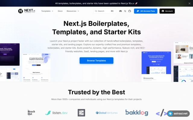 Главная страница Next.js Templates