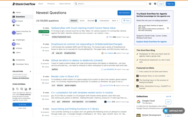 Главная страница Stack Overflow