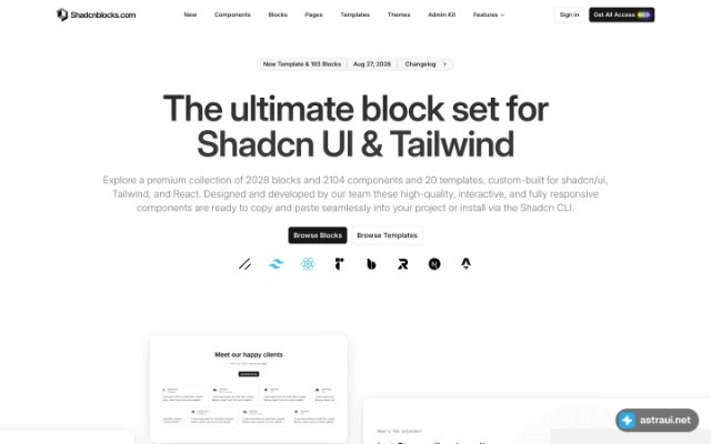 Главная страница Shadcnblocks