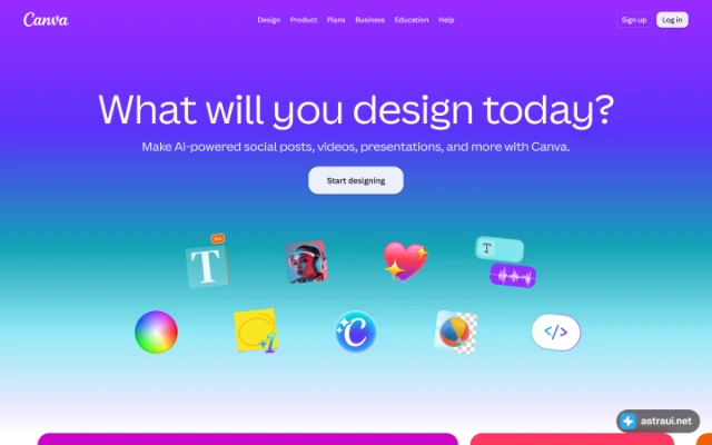 Главная страница Canva