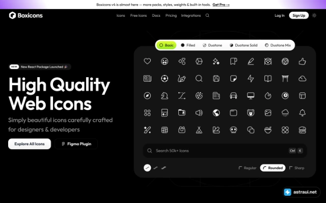 Главная страница Boxicons