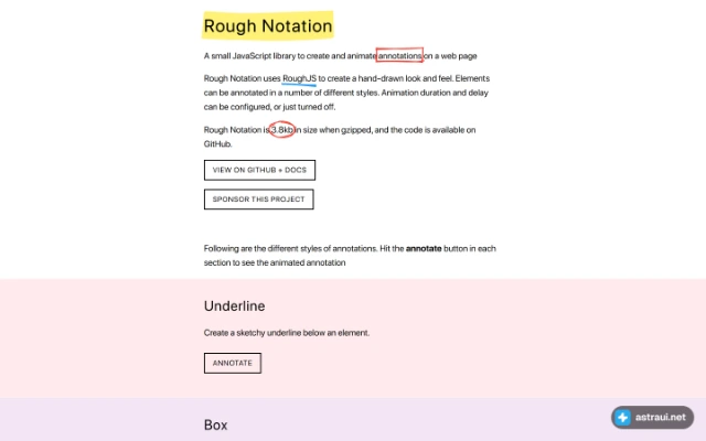 Главная страница Rough Notation