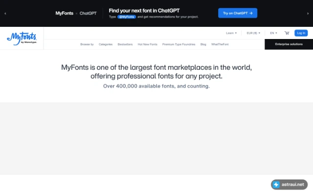 Главная страница MyFonts