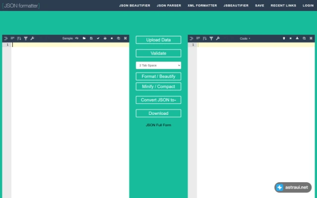 Главная страница JSON Formatter