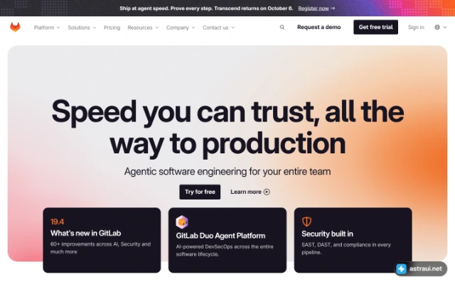 Главная страница GitLab