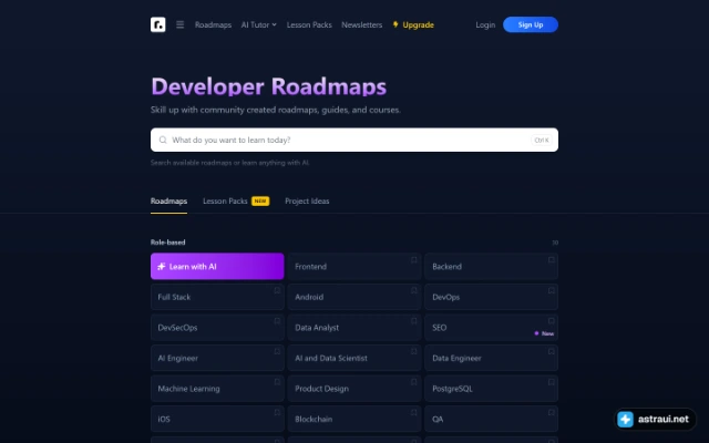 Главная страница roadmap.sh
