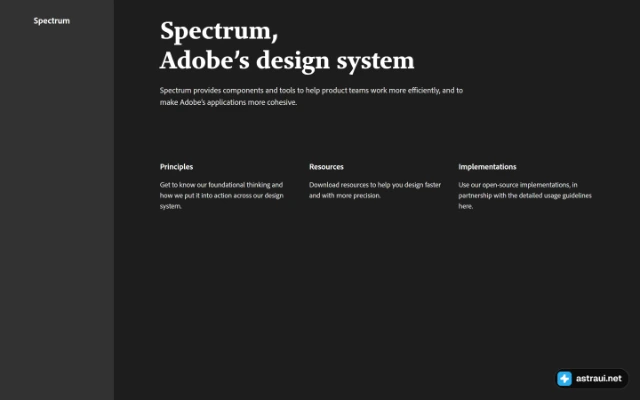 Главная страница Adobe Spectrum