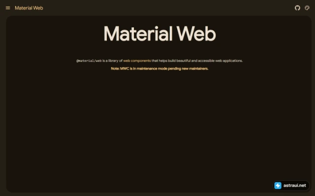 Главная страница Material Web