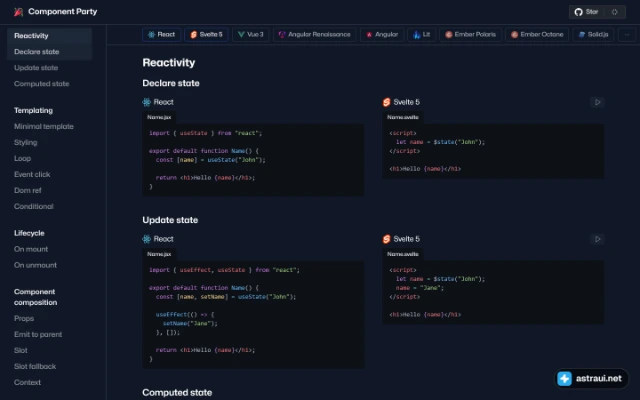 Главная страница Component Party